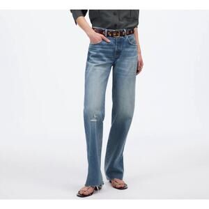 Madewell The Dean Easy Straight Jean Size 25P Medium Wash Button Fly *EUC
